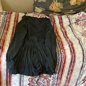 Chic Black Long Sleeve Romper